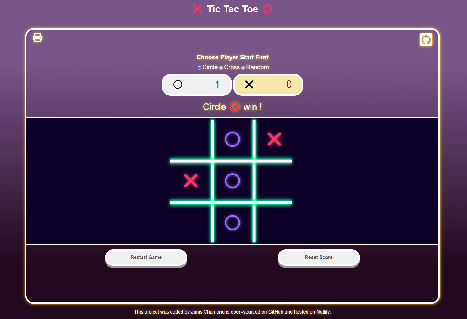 Tic Tac Toe Game